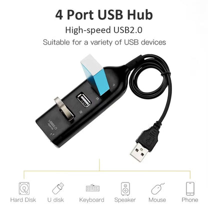 4 Port USB 2.0 Hubs Multi USB Splitter Hub Expander High Speed Transfer OTG Adapter for Macbook Pro Laptop Computer Accessories