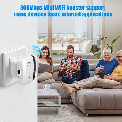 Upgraded Version 300Mbps Wireless WIFI Repeater 2.4G Booster Router WiFi Range Extender With network cable Wi-Fi Signal Amplifier 802.11N Network Card Adapter For PC 7 Status Light Wireless Repeater