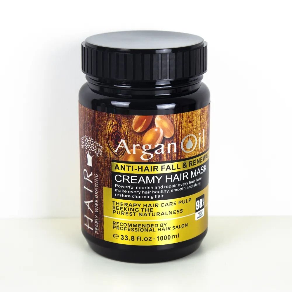 Calodia Organic Argan Oil Hair Mask Cream Repairing Dry Hair Hair-Repairing, Nourishing, Color-Protection, Refreshing, Moisturizing, Smoothing, Fluffy Macadamia Creamy Hair Mask