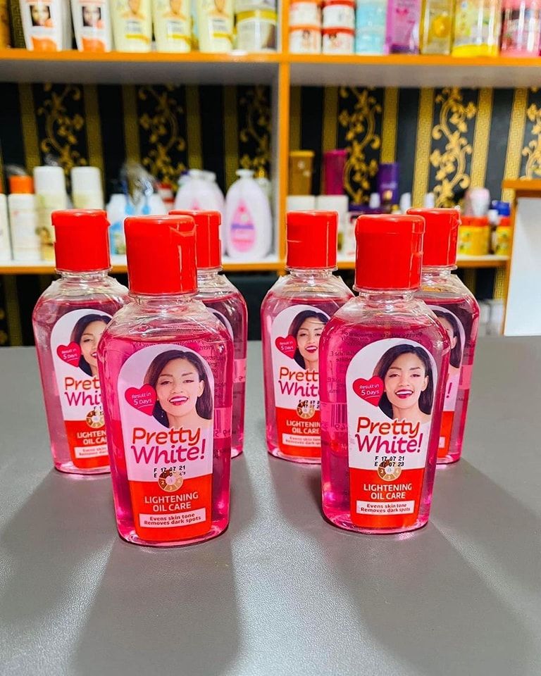 Pretty White Oil Lightening Face and Body Oil 60ml Remove Dark Spots Evens Skin Tone Removes Dark Tones Result In 5 Days Body Creams Whitening Cream Highly Concentrated Body Creams
