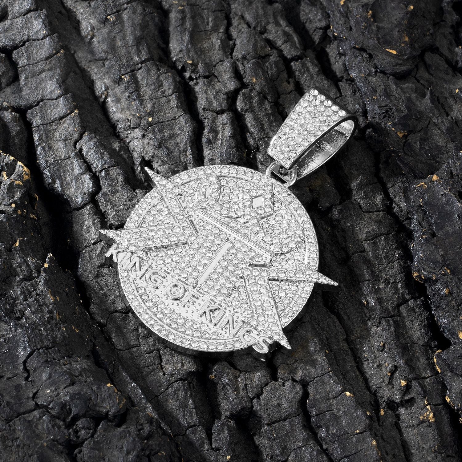 iced men pendant necklace for man hip hop iced pendant necklace with cuban chain for men/women hip hop fashion jewelry accessory gift for him/her party show costume jewelry