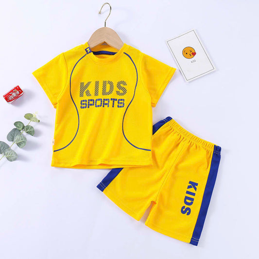 2-Piece Set（T-shirt+Shorts）Multi-Color Kids' Quick-Dry Sports Clothing Sets: Breathable Short Sleeve Jersey & Sport Shorts for Boys & Girls Toddler