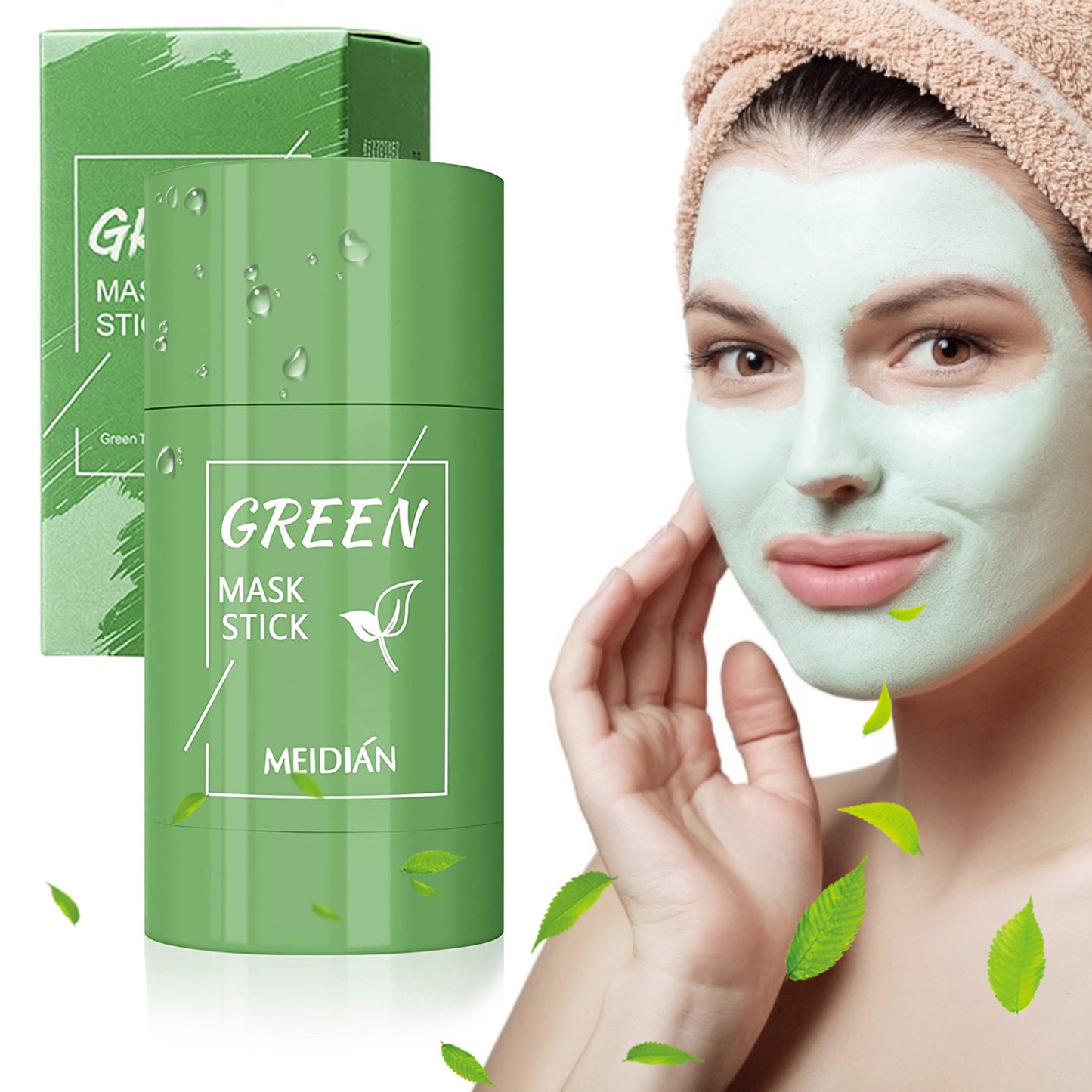 【Buy 1 Get 1 Free】2PCS Green Tea Mask Cleansing Stick Clean Face Blackhead Remover Deep Pore Cleansing Facial Mask Skin Moisturizing Hydrating Whitening Care Face Makeup for All Skin Types