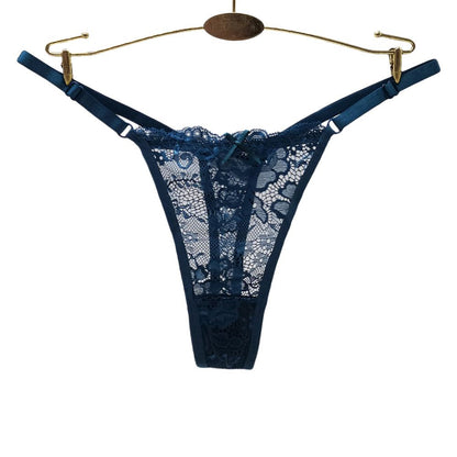 4 Pcs Women's low-rise panties solid color thong Girls Invisible briefs underwear clothing Ladies super soft Hollow out lace panties