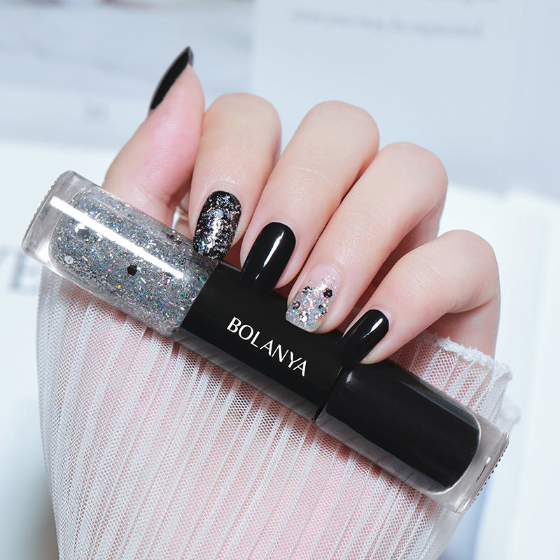 Two Color Set Regular Nail Polish Free Baking Lasting Quick Dry Nail Varnishes Sequins Lacquer for Manicure Nail Art Polish