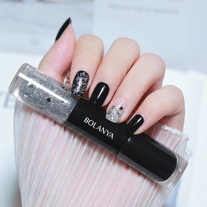 Two Color Set Regular Nail Polish Free Baking Lasting Quick Dry Nail Varnishes Sequins Lacquer for Manicure Nail Art Polish