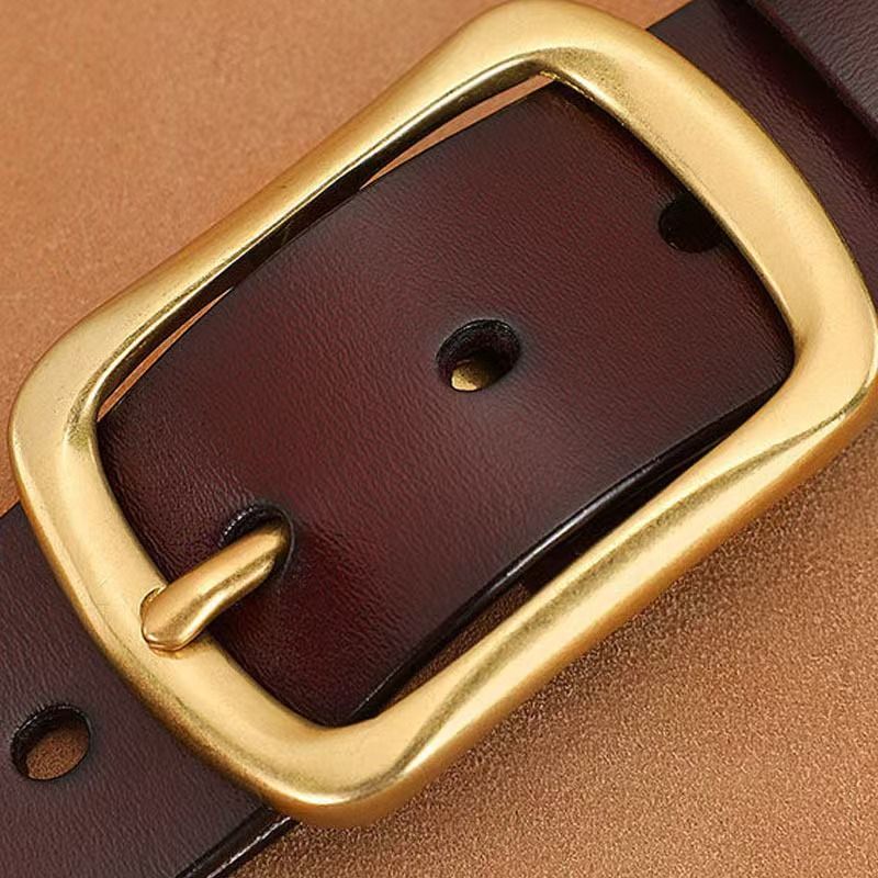 Men's belt Leather belt Leisure Versatile Men's Needle Buckle Belt Fashionable men's waist belt Double sided two-layer cowhide Belt