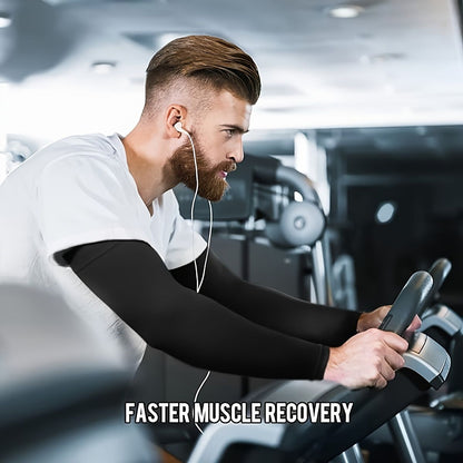 9 Pairs Sun Protection Arm Sleeves - Cooling Compression Arm Sleeve - Sports Arm Sleeves for Men & Women