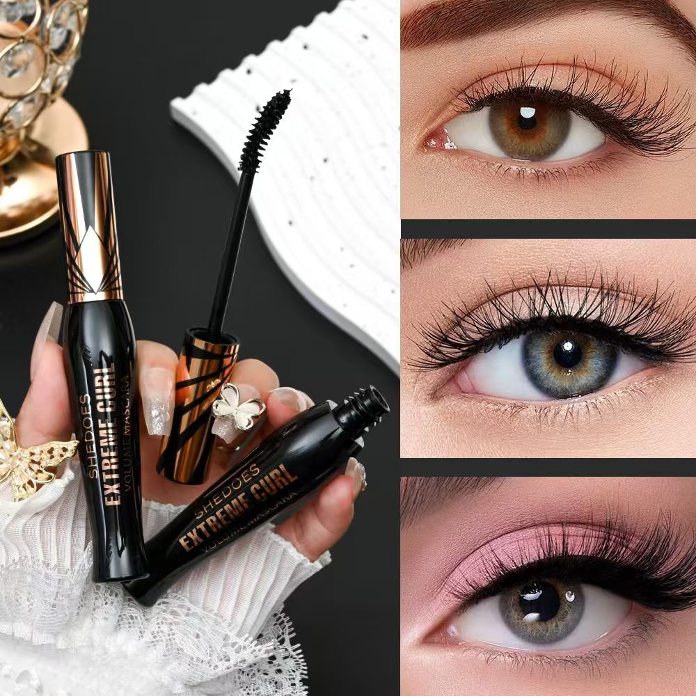 PAGE VINE Plump eye black for women waterproof, thick, slender, curly eye black makeup 4D Mascara