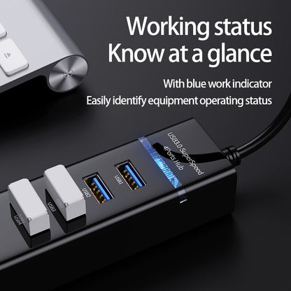 Usb3.0 Hub 4-Port Super-Speed USB Splitter For Hard Drives USB Flash Drive Mouse Keyboard Extend Adapter Laptops Multi Splitter USB Adapter Expander Cable For Desktop PC Laptop Adapter
