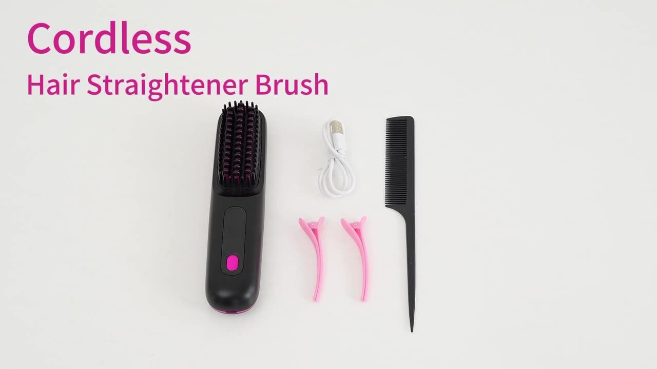 Hot Comb New wireless straight hair comb, rechargeable ceramic electronic comb MINI straightener, portable and non damaging hair comb