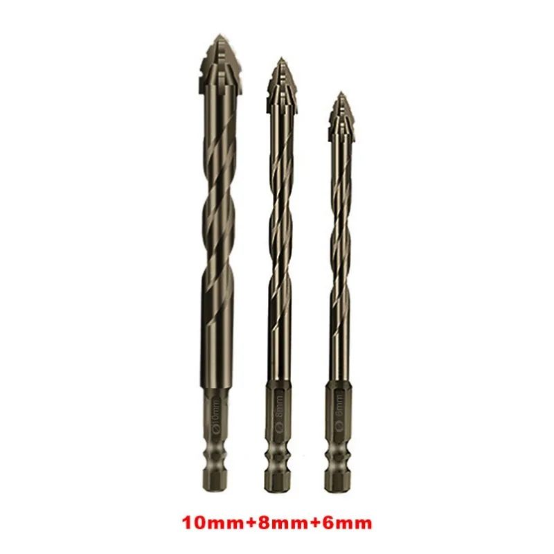High-hard Four-edged Serrated Eccentric Drill Hand Tools For Dry Drilling Of Ceramic Tiles Glass Marble Concrete Stainless Steel Drill Bits, The Site All Porcelain Concrete Wall Brick Impact Steel Bar