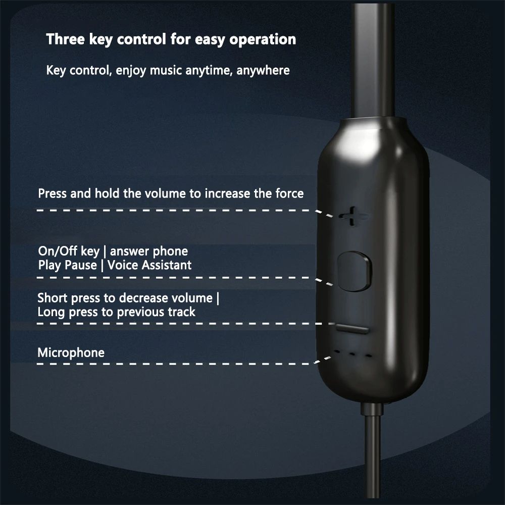 Wireless Headset Neck Hanging Stereo Earphones Noise Reduction Exercise Running Binaural Headphones 9D Sport Portable Headset