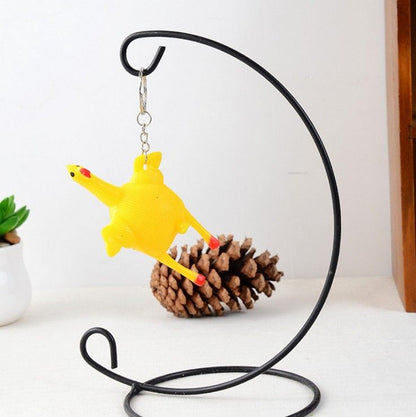 1pc Funny Squeeze Chicken Laying Egg Keychain Anti-Stress Tricky Toys Gag Children's Gift
