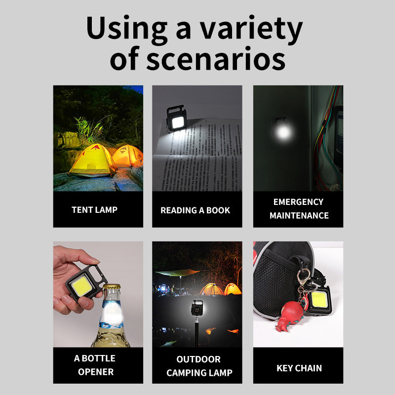 1/2/4pcs Mini LED Lighting Keychain FlashLight Portable Pocket USB Rechargeable Indoor Tabletop Lighting Outdoor Lighting For Camping Fishing Climbing