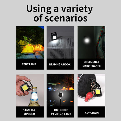 1/2/4pcs Mini LED Lighting Keychain FlashLight Portable Pocket USB Rechargeable Indoor Tabletop Lighting Outdoor Lighting For Camping Fishing Climbing