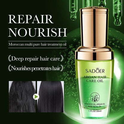 SADOER Triple Plant Serum in One Rose Petal Oil, Coconut Oil, Argan Oil Hare Care Oil, For Hair Softening Hair Repair