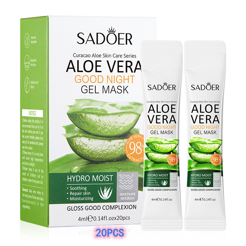 SADOER 27Pcs Skin Care Set Aloe Facial Cleanser +Aloe Moisturizing lotion + Face Essence +Face Toner Tone+Eye Cream + Masks 20PCS+Lipstick + Hand Cream Gift set