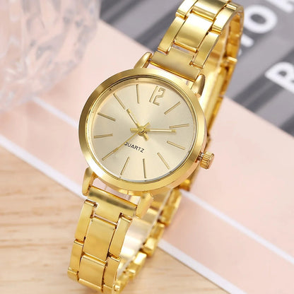 New Arrivals 2pcs Women's Quartz Watch+LOVE Bracelet Set Fashion Lady Wrist Watches Simple Digital Stainless Steel Band Watches Gift For Valentine's Day