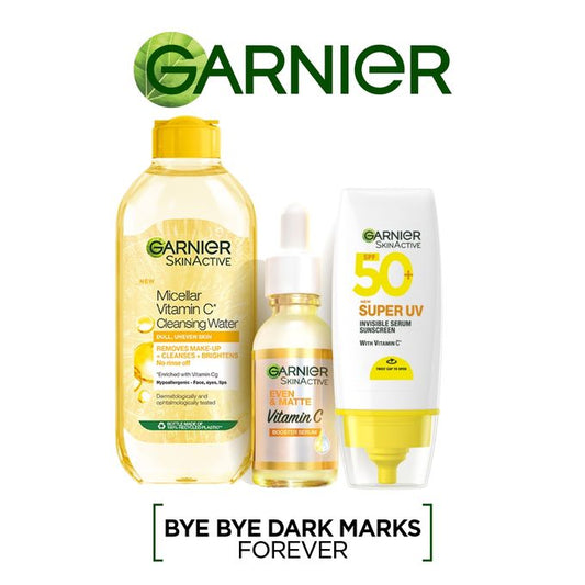 【Discounted】Garnier Even & Matte Super Day Cleanse & Protect Kit: Super UV SPF 50 Sunscreen + Micellar Water 400ml + Day Serum 15ml