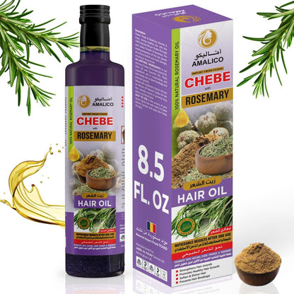 Amailco Rosemary Oil for Hair Growth With Chebe Powder | 10 in 1 Hair Growth Oil with African Chebe Powder For Hair Growth Rosemary Hair Oil For Hair Fall and Regrowth Scalp Oil 250ml
