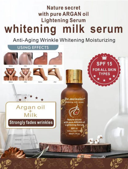 DR MEINAIER Whitening Milk Serum with Pure Argan Oil SPF 15 Anti-aging Fade Spots