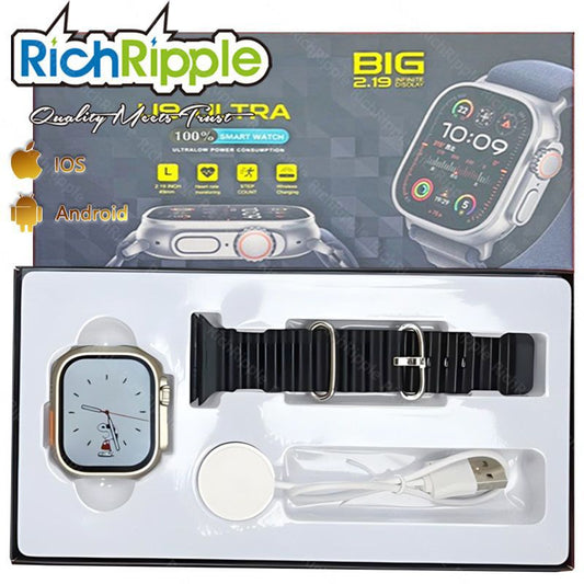RichRipple U9 Ultra Smart Watch Strap 49mm 2.01 Inch Full Touch Screen Sports Fitness Watch IP68 Waterproof Bluetooth Smart Watch