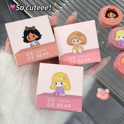 New Gogo bear air cushion powder blusher matte monochrome daily tender girl student powder blusher facial makeup rouge