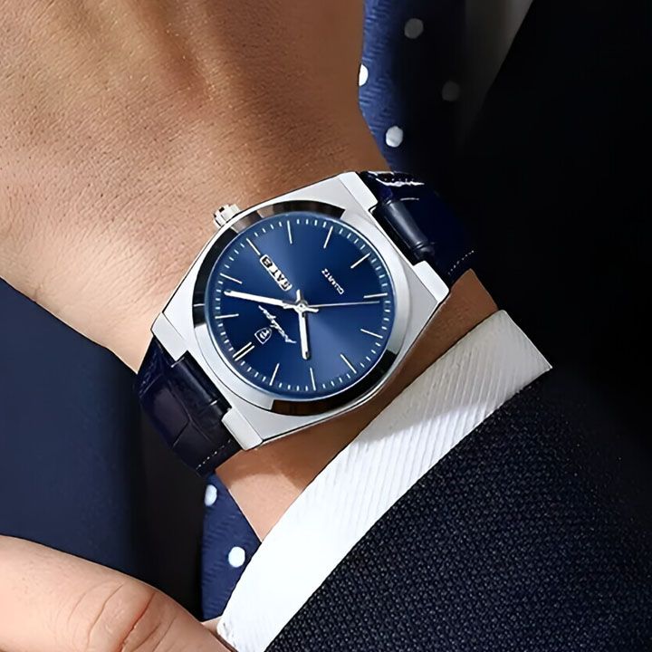 POEDAGAR Men Watches Luminous Calendar Watch Top Brand Business Style Men's Wristwatch Leather Belt Waterproof Quartz Watch For Man Wrist Watch Clock Quartz Full-automatic Men Watches