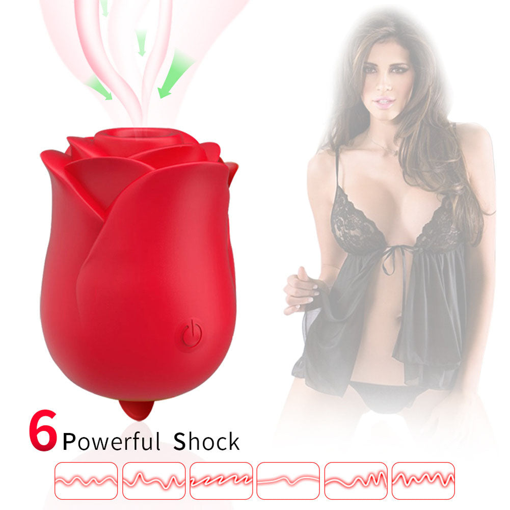 Rose Sucking Vibrator Clit Licking Tongue Powerful Rechargeable Adult Compact Masturbator Sex Toys Perfect Gift For Women Wife Girlfriend Couples