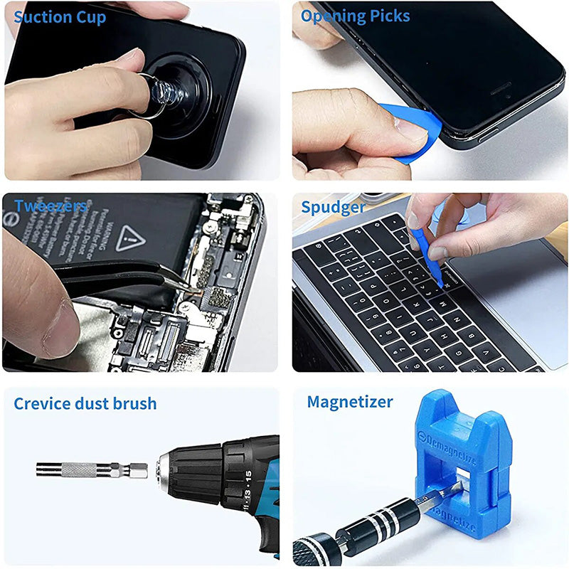 Precision Screwdriver 115 In 1 Set Magnetic Screw Driver Bits Torx Hex Bit Multifunction Household Repair Tools Kit Handle Computer PC Laptop Mobile Phone Equipment Repair Screwdrive Kit Hand Tools