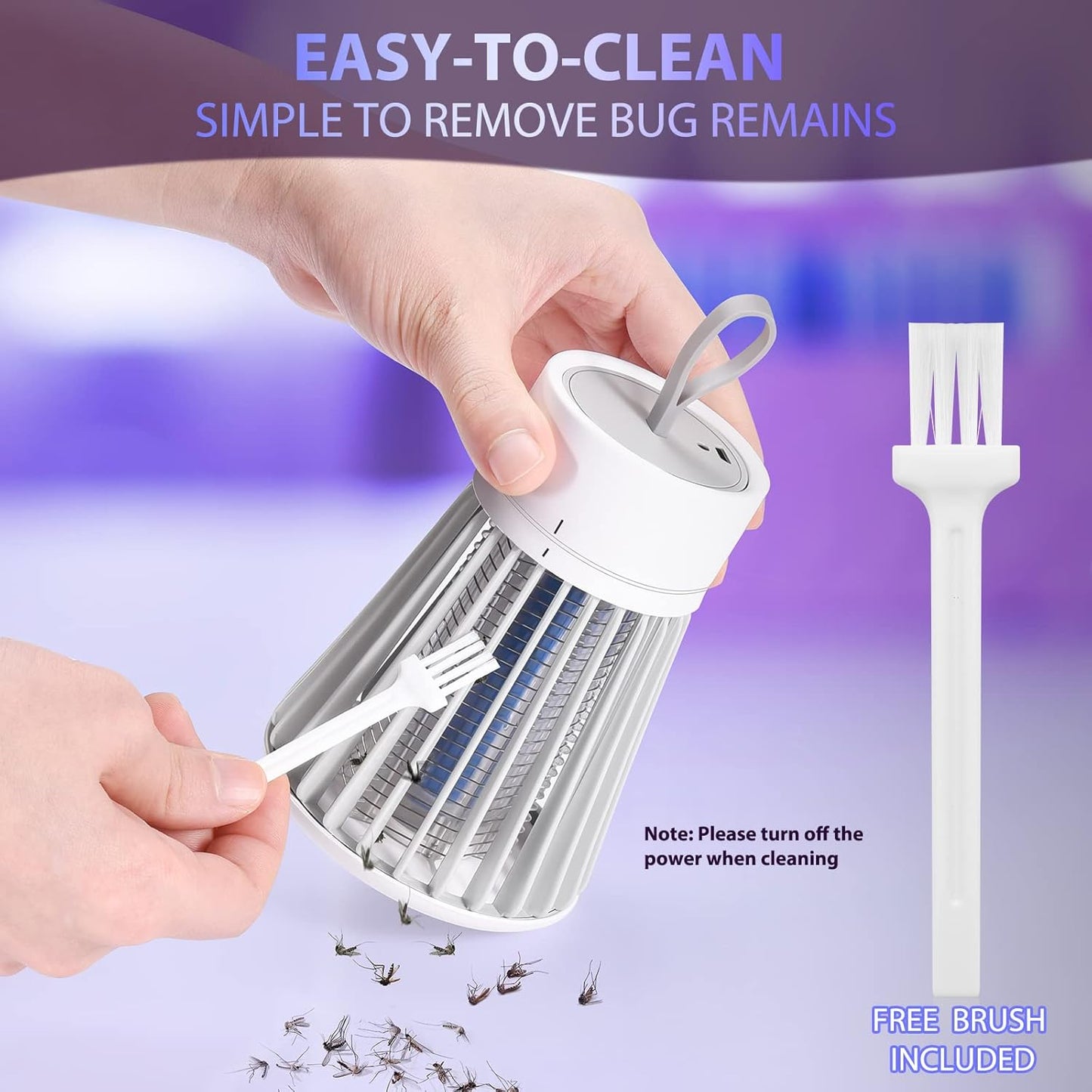 Bug Zapper Outdoor,Electric Mosquito Zapper Portable Camp Mosquito Killer,Rechargeable Indoor Fly Zapper,Electric Fly Zapper,Fly Traps,Flying Insects Zapper Indoor Outdoor