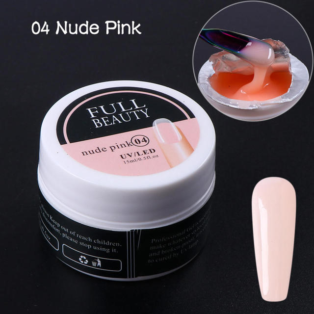 15ml Nail Extension Gel Soak Off UV Gel Acrylic White Clear Gel for Nail Prolong for Home Nail Art Shop Manicure Tool