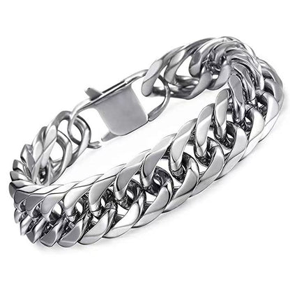 Men hand/wrist chain bracelet jewelry stainless steel cuban chain hand bracelet wrist bracelet jewelry hip hop rapper jewelry accessories