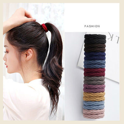 20 PCS/Set Hot Selling Thick And High Elastic Basic Hair Ring Simple Hair Tie Towel Ring Head Rope For Women Without Seams And No Damage To Hair Rope