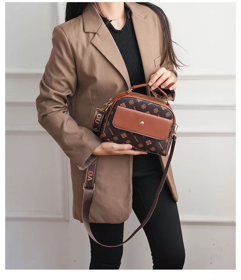 Modern Square Crossbody Bag - Textured Shoulder Handbag for Women Trendy Unique Design