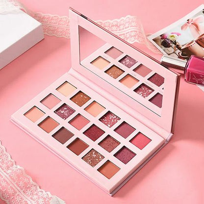 18 Colors Eyeshadow Pallete, Pearlescent Matte Glitter Eyeshadow Palette Make Up Eyeshadow Beauty Eye Pallete Waterproof Concealer Makeup Pallete Lasting-Effect Eye Shadow