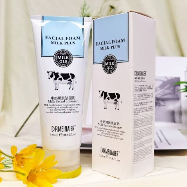 Dr. Meinaier Facial Form Milk Plus Cleanser with Natural Ingredients Co-Enzyme Q10 to Tighten nourish deep cleanse Skin