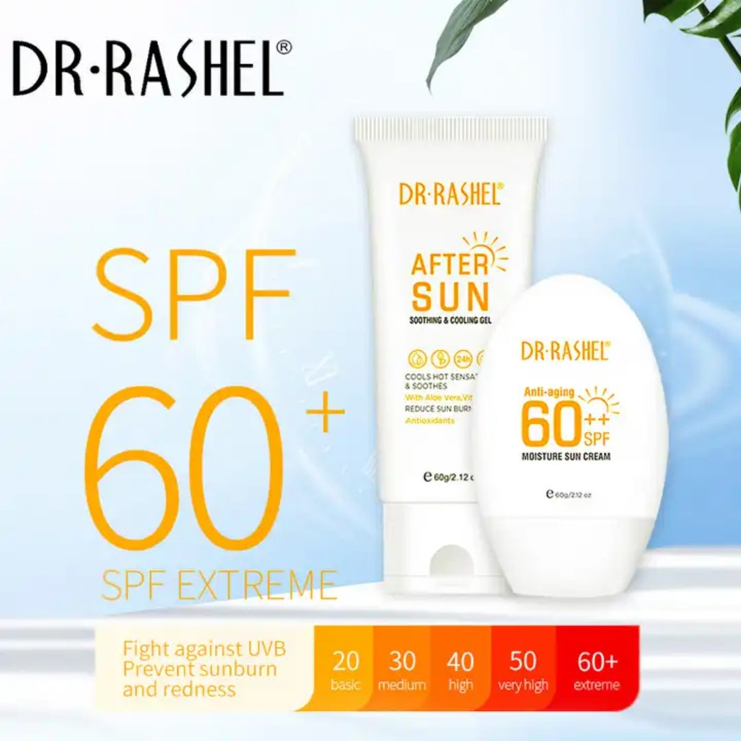 Dr. Rashel Sun Cream + After Sun - Anti-aging & Moisture Sun Cream SPF 60++ & After Sun Soothing & Cooling Gel