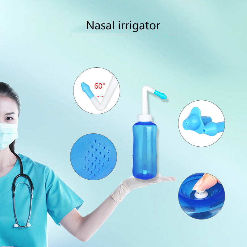 Nasal Irrigator Nose Cleaner 300ml 500ml Nasal Irrigator Nasal Wash Salt Neti Pot Avoid Alle+rgic Rhinitis Sinusitis Cure Adult Children Therapy