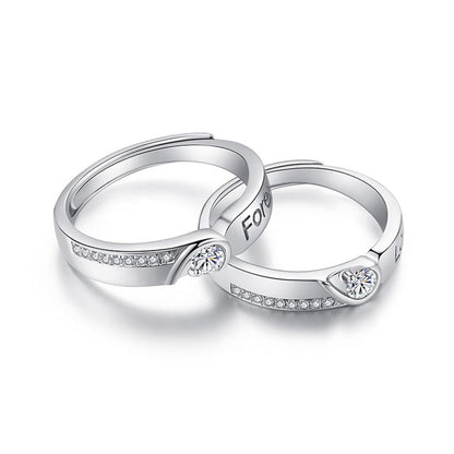 Rings 2PCS Couple rings set for men and women ladies adjustable rings jewelry rings wedding in jewellery adjustable rings Diamond style Fashionable exquisite