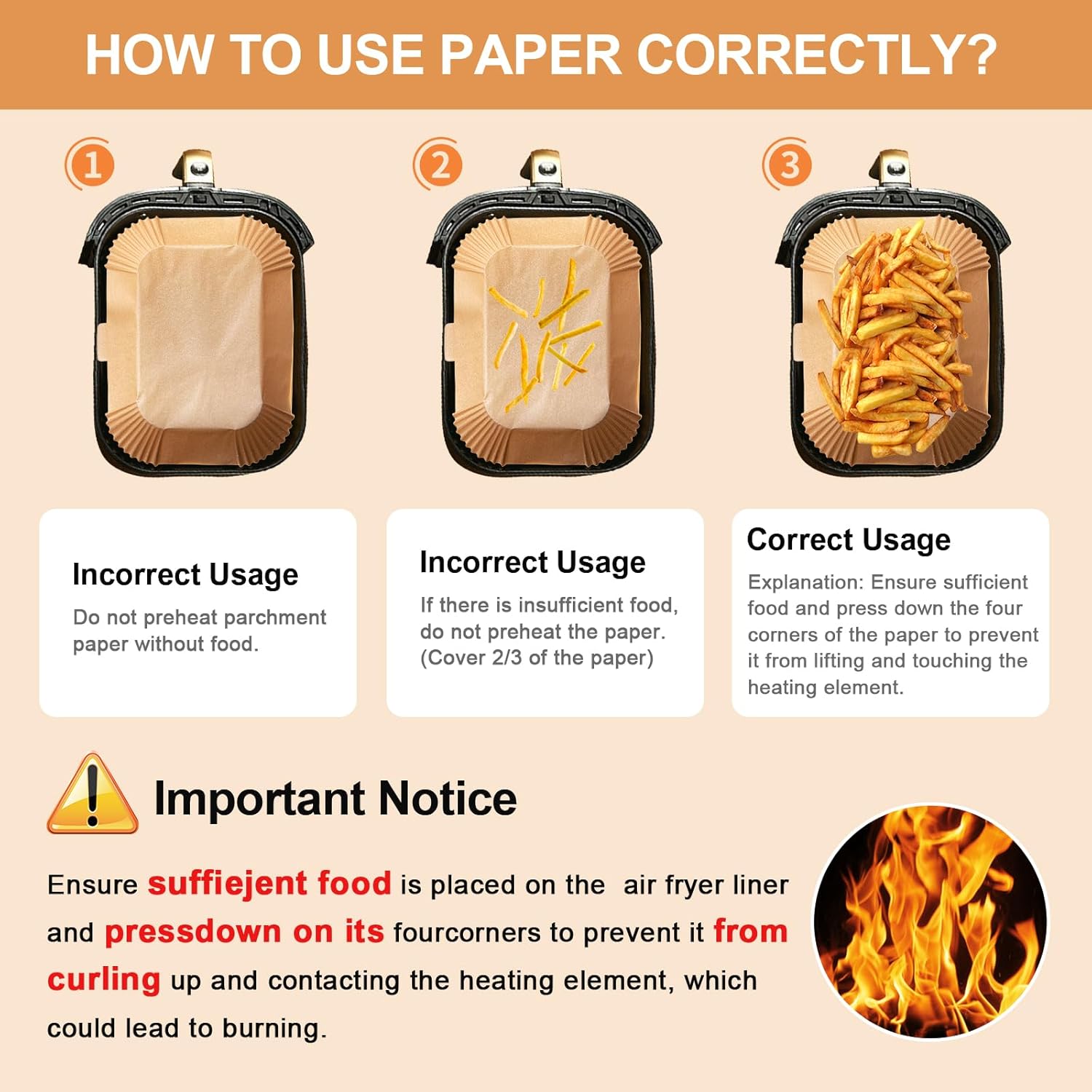 100pcs Air Fryer Liners DisposableAir Fryer Paper Non-Stick Air Fryer Parchment Paper Liners, Oil-Proof Water-Proof Round Air Fryer Liners for Cooking, Baking