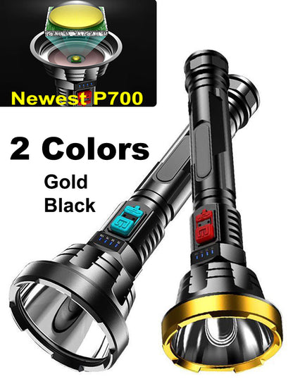 Powerful LED Flashlight Tactical Flash light Long Range 1000m Torch Waterproof Camping Hand Light USB Rechargeable 500000LM