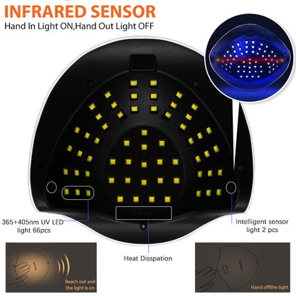 [Free Gift]280W SUN X11 UV LED Nail Lamp Nail Dryers for Drying Nails Gel Polish With Motion Sensing Professional UV Lamp For Manicure Salon GO HOME