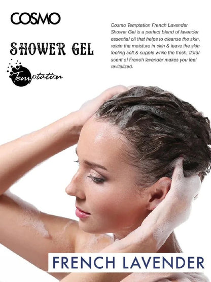 Cosmo French Lavender Shower Gel 1000 ML Bath and Shower Body Care Cleanse The Skin Retain The Moisture In Skin and Leave The Skin Feeling Soft and Supple With Fresh Floral Lavender Scent