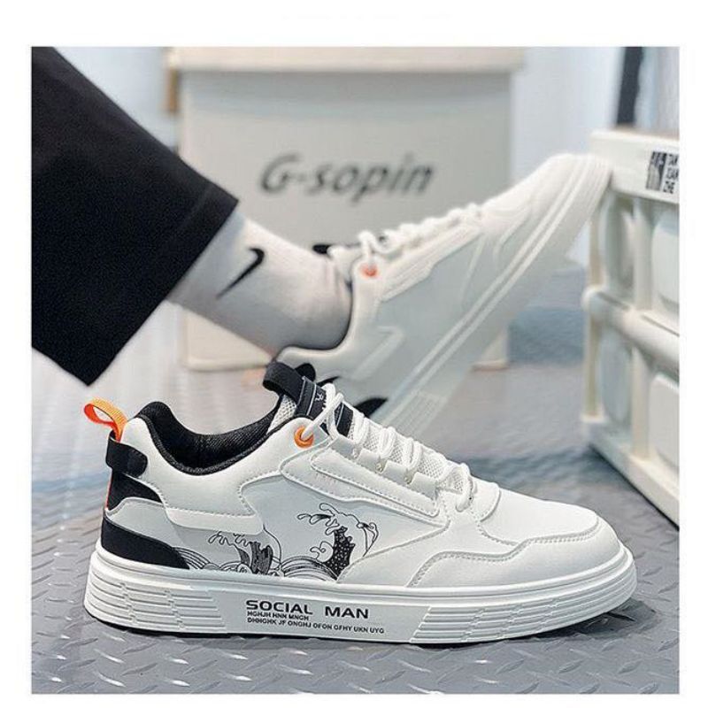 Men's Front Lace-Up Waterproof Lightweight Fine Workmanship Casual Student Skateboarding Sneakers