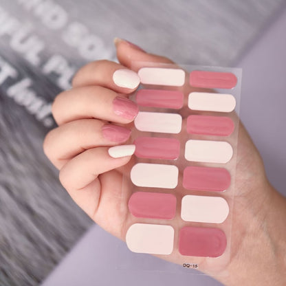 2 Sheets Glitter Gradient Color Nail Stickers Nail Wraps Full Cover Nail Polish Sticker DIY Self Adhesive Nail Art Decoration