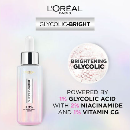 【Discounted】L'Oreal Paris GLYCOLIC BRIGHT SERUM 15ML