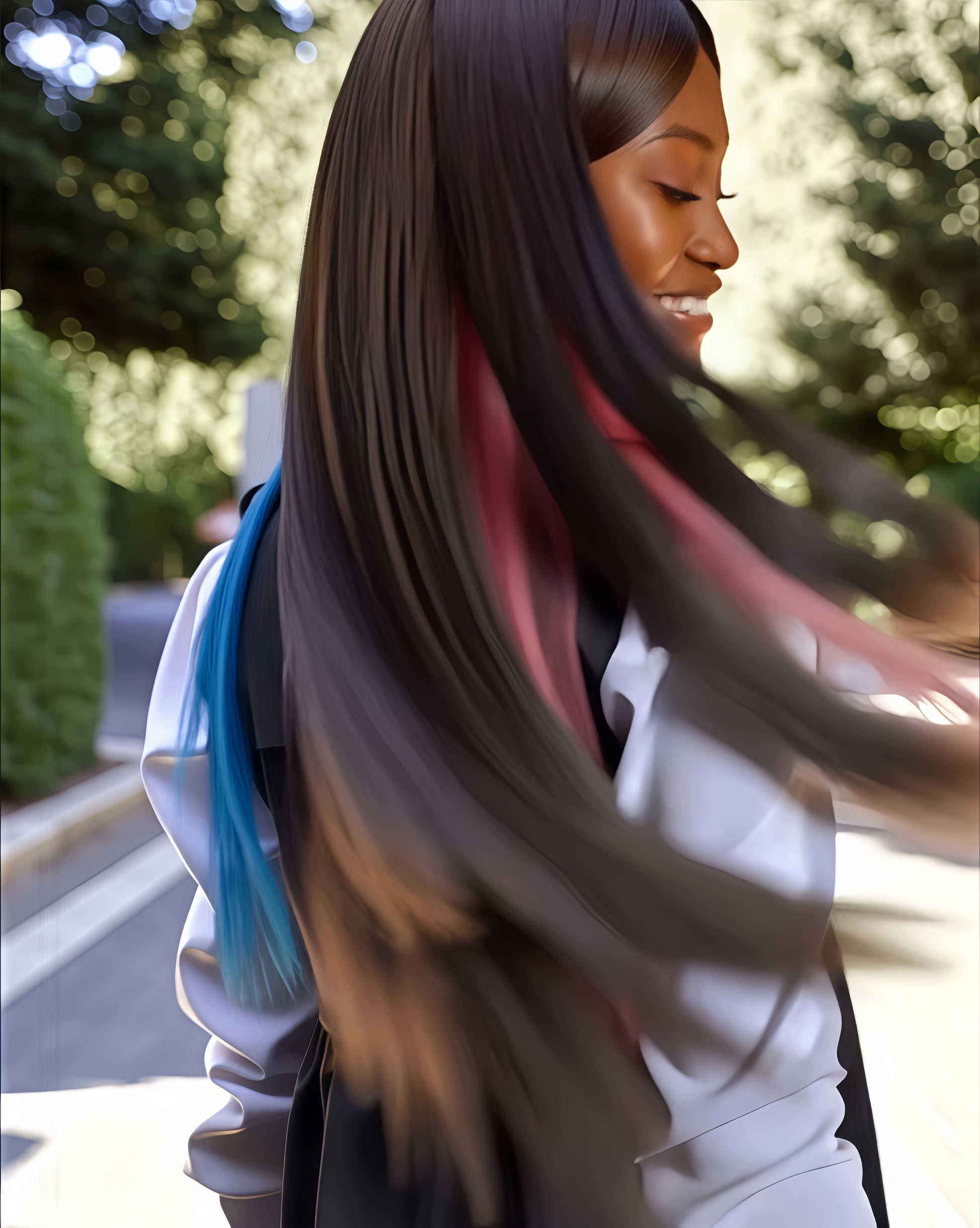 Synthetic Fiber Clip-in Underlight Extensions | Damage-Free Gradient Hair & Social-Ready Style (Church Ready, Smoky Blue Gradient, 20 Inch, Lightweight, Daily/Professional Use)