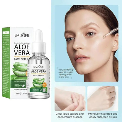 Sadoer 2 In 1 Aloe Vera Set Sadoer Skin Care Set Aloe Vera Face Cleanser + Face Serum Hydrating Moisturizing Essence Lighten Dark Spots Set